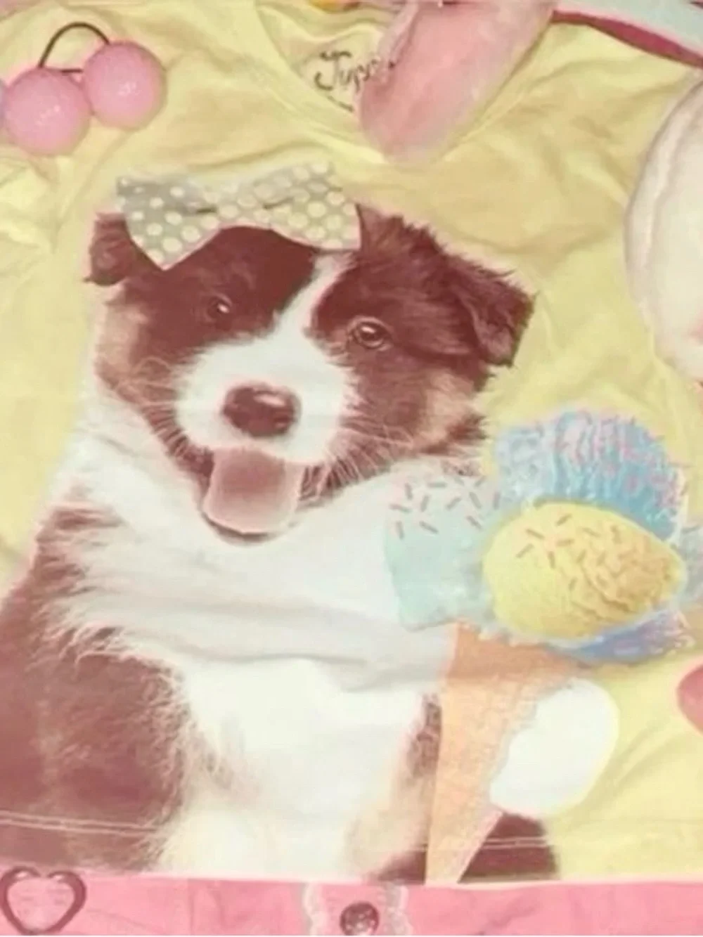 ISO ISO ISO ISO Justice Neon Yellow Puppy Ice Cream Graphic Tee